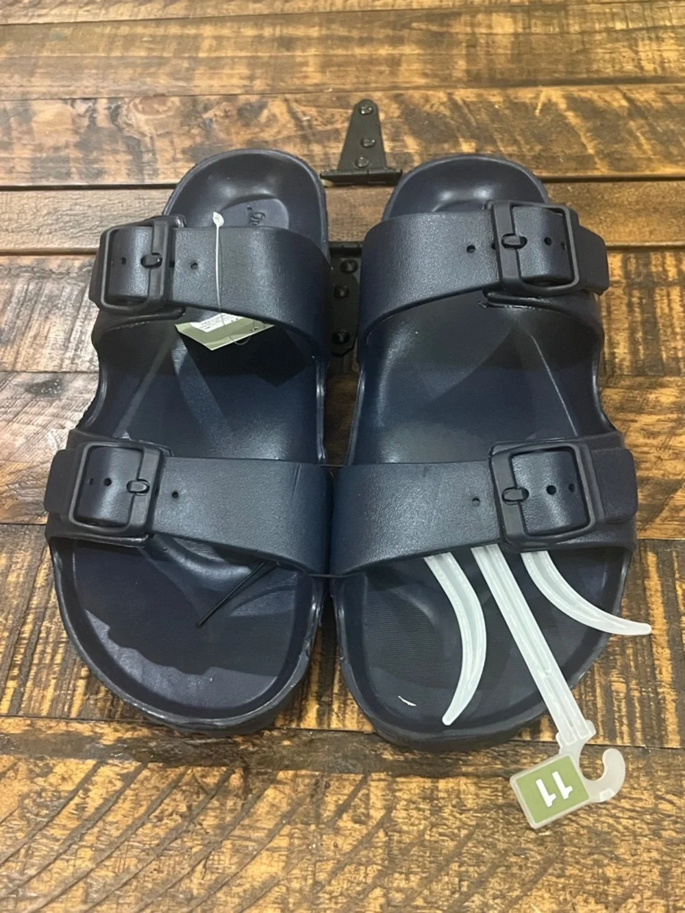 Goodfellow & Co Navy Double-Buckle Slide Sandals
